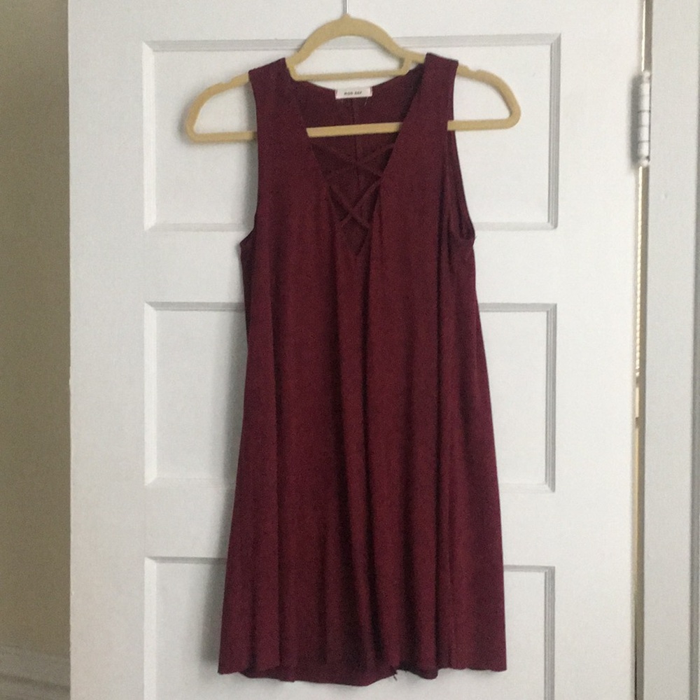 Maroon Suede criss cross dress
